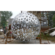 Modern garden city decoration art crafts stainless steel sphere sculpture for sale